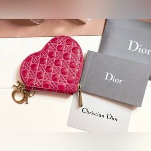 Pink Dior Heart Coin Wallet